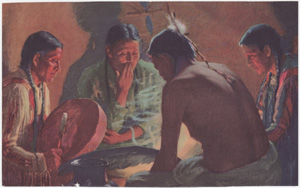 4 natives in ceremony